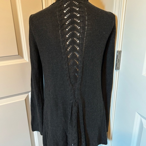Vintage charcoal, gray cardigan, bohemian - Picture 3 of 4
